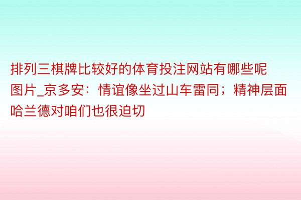 排列三棋牌比较好的体育投注网站有哪些呢图片_京多安：情谊像坐过山车雷同；精神层面哈兰德对咱们也很迫切