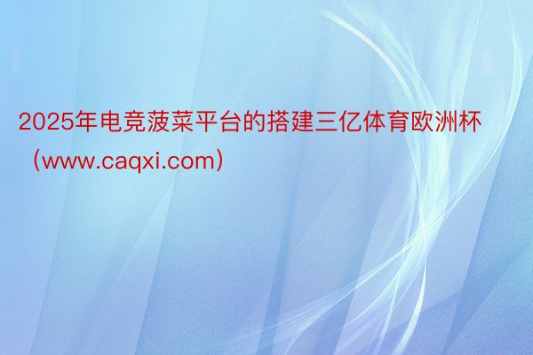 2025年电竞菠菜平台的搭建三亿体育欧洲杯（www.caqxi.com）